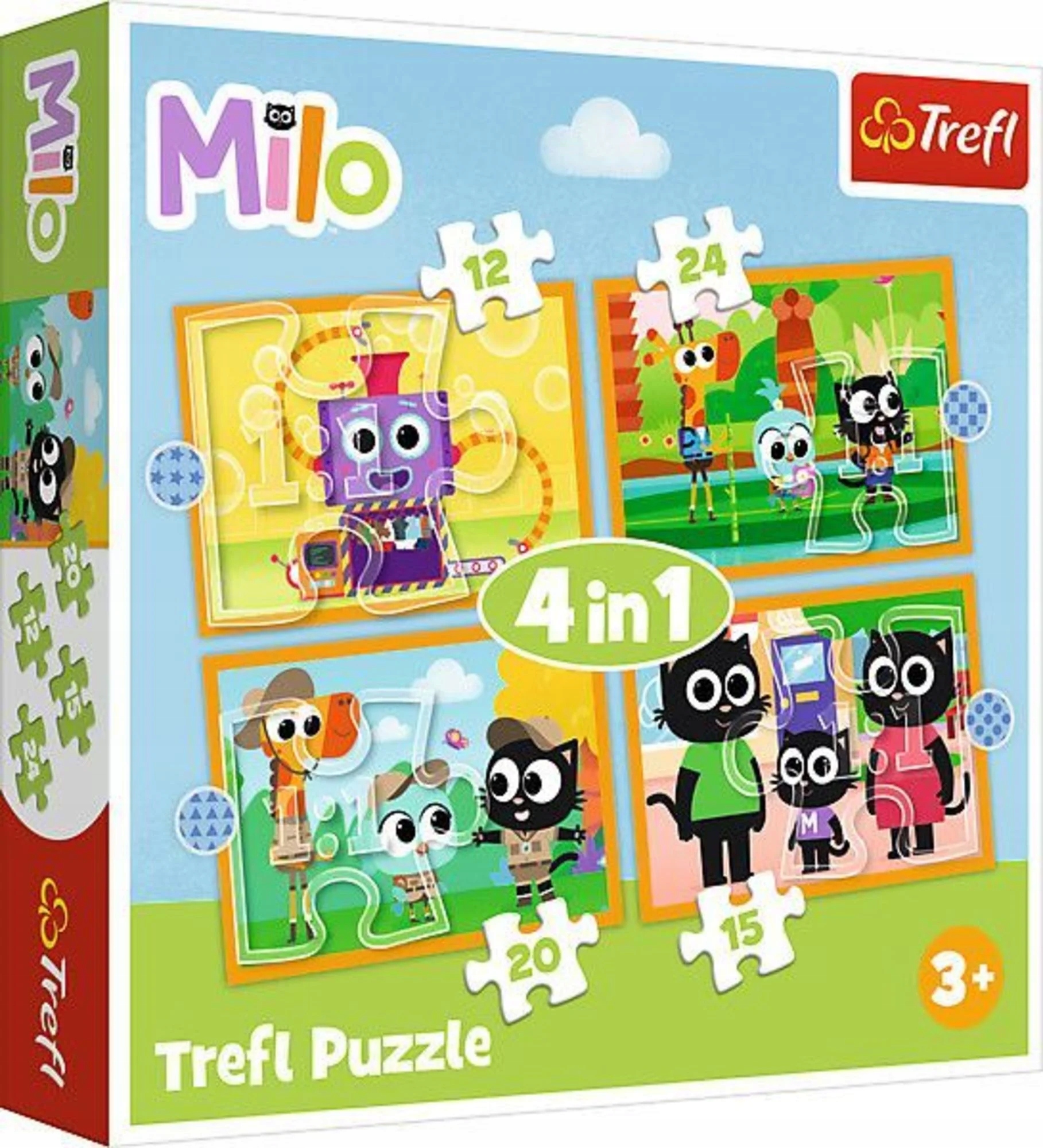 PUZZLE 4W1 POZNAJ MILO I JEGO PRZYJACIÓŁ 34654