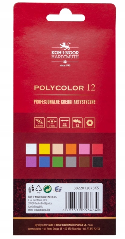 Kin Kredki Polycolor 3822/73 12 Kol. Opakowanie Ka