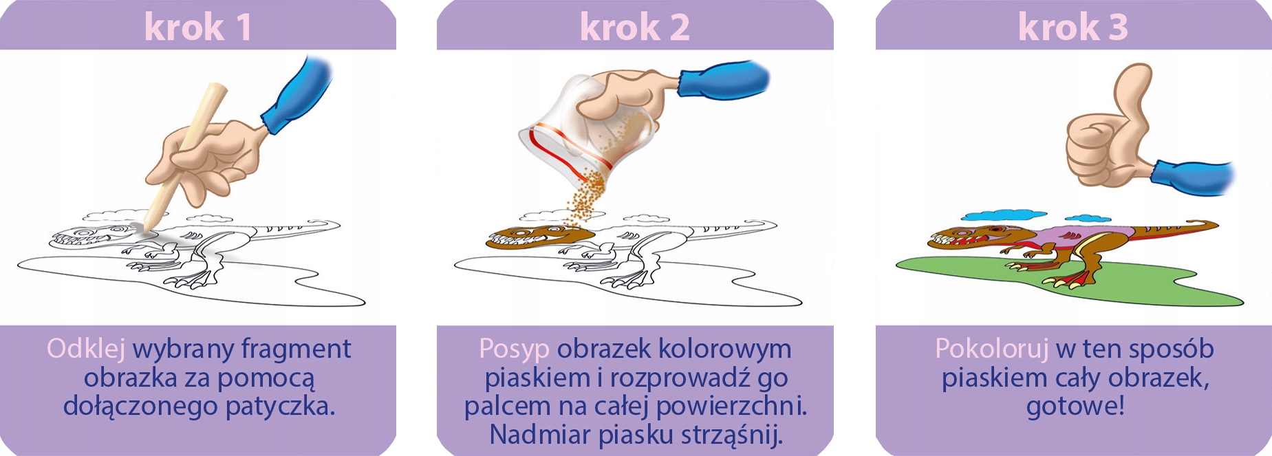 Piaskowe obrazki Pakiet 7(pterodaktyl,t-rex, 6476