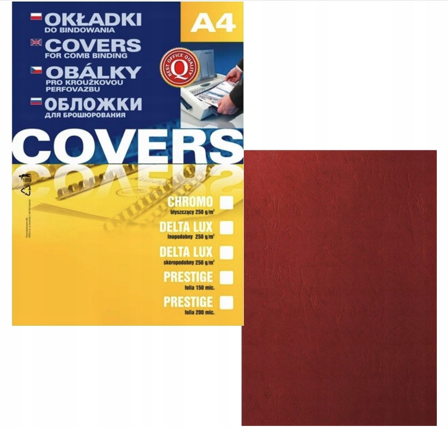 Karton Delta Skóropod. A4 Czerwony (100) 2186