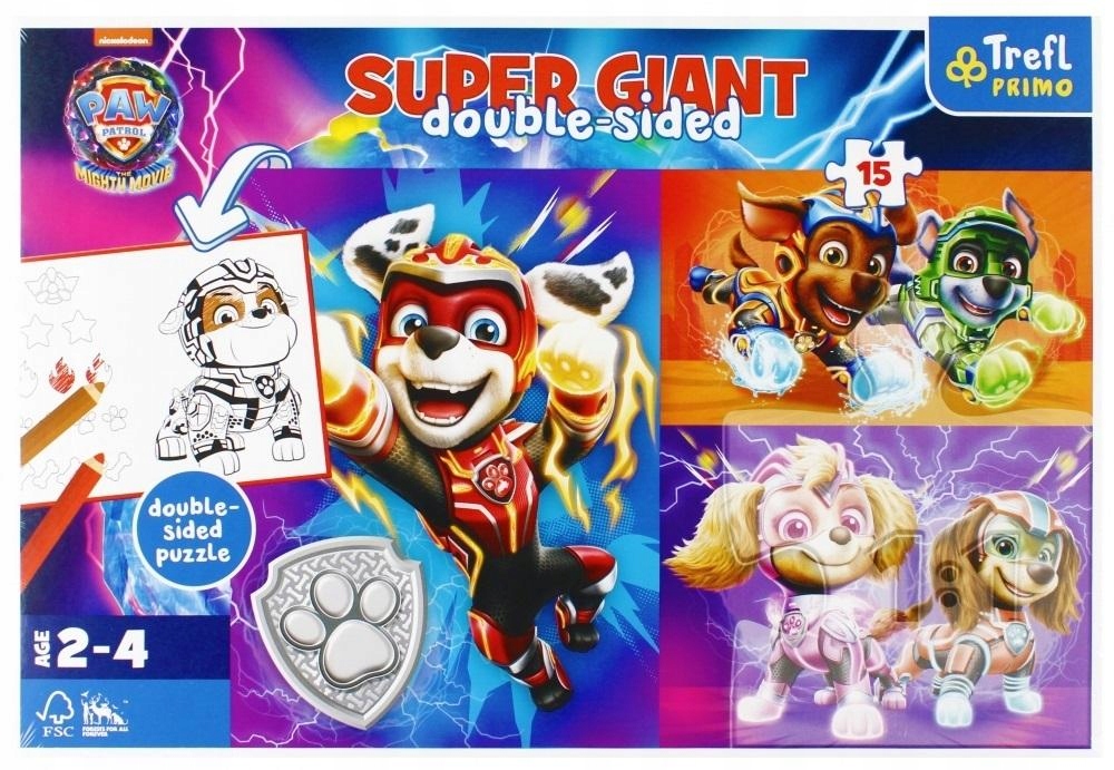 PUZZLE SUPER GIGANT 15 WSPANIAŁA DRUŻYNA PAW 42009