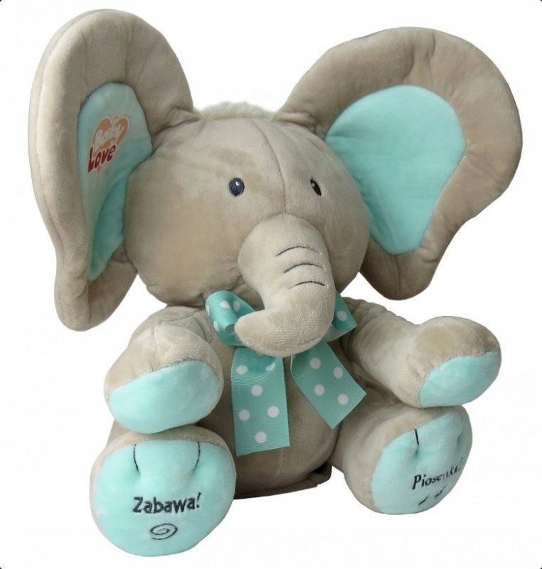 SŁONIK A KUKU BEŻOWO-MIĘTOWY 24CM 6508