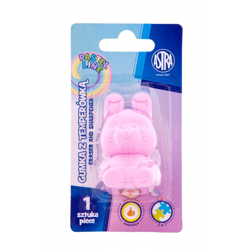 Temperówka i gumka w kształcie króliczka 2w1