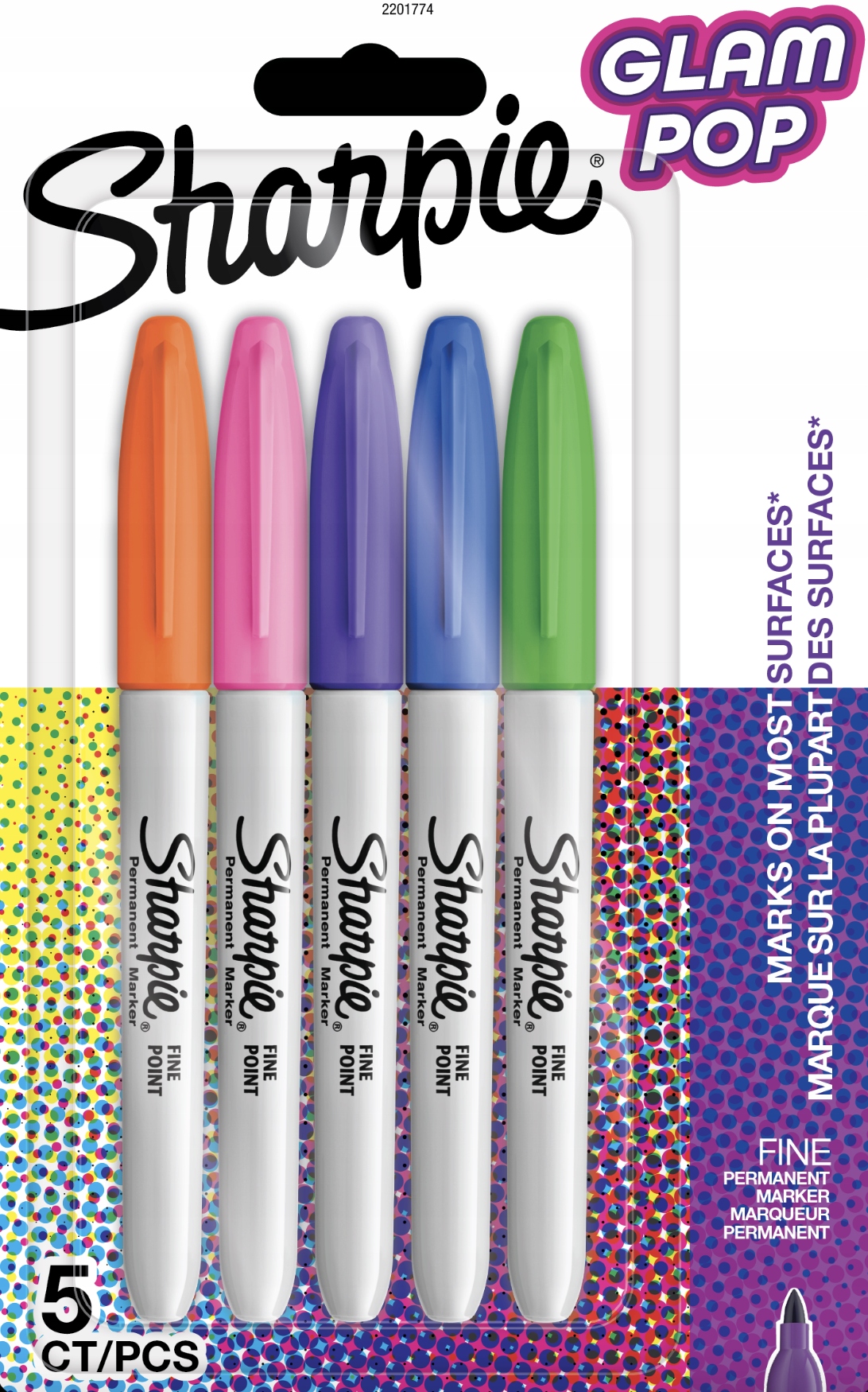MARKERY PERM. SHARPIE FINE GLAM POP 5 2201774 A'12