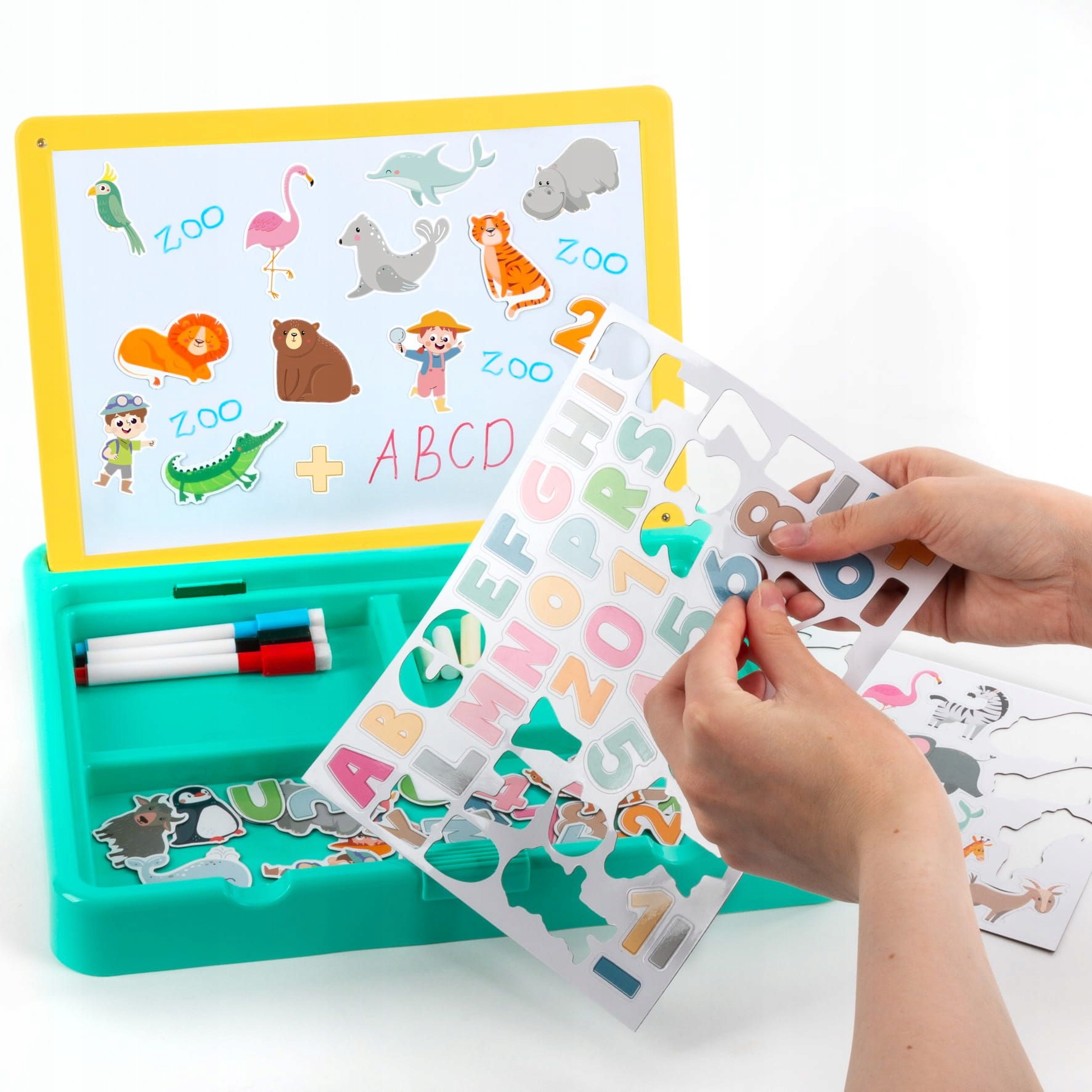 PRZENOŚNY ZESTAW TABLIC 5W1 ZOO KIDEA 1078