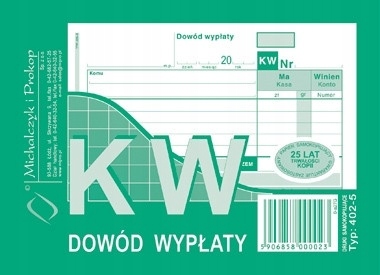 KW DOWÓD WYPŁATY A6 402-5