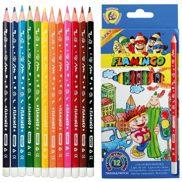 KREDKI 12KOL.FLAMINGO TRÓJKĄT.