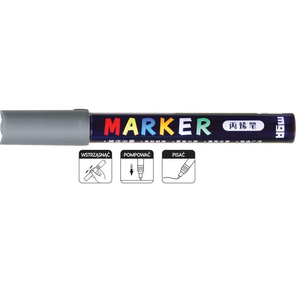 Marker akrylowy 1-2 mm, szary, MG 4716 A'6