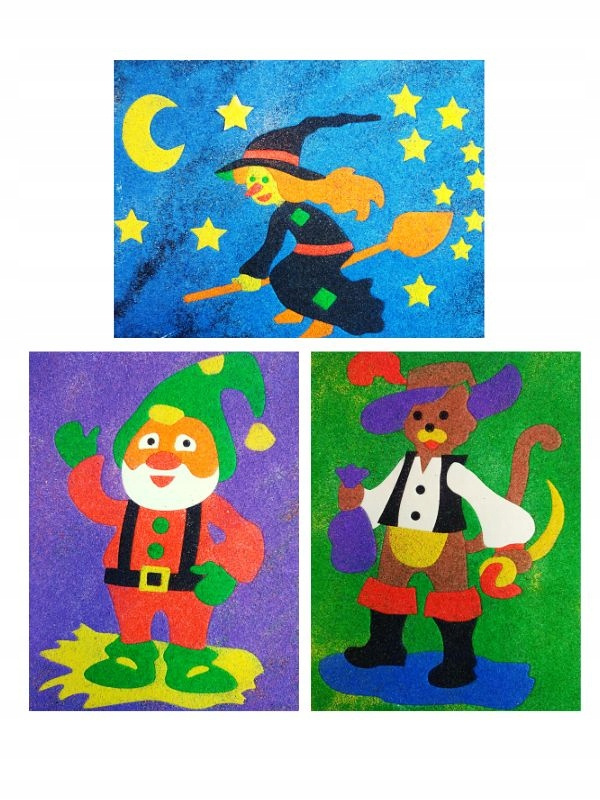 Piaskowe obrazki Pakiet 3 (czarown, kot w but 6438