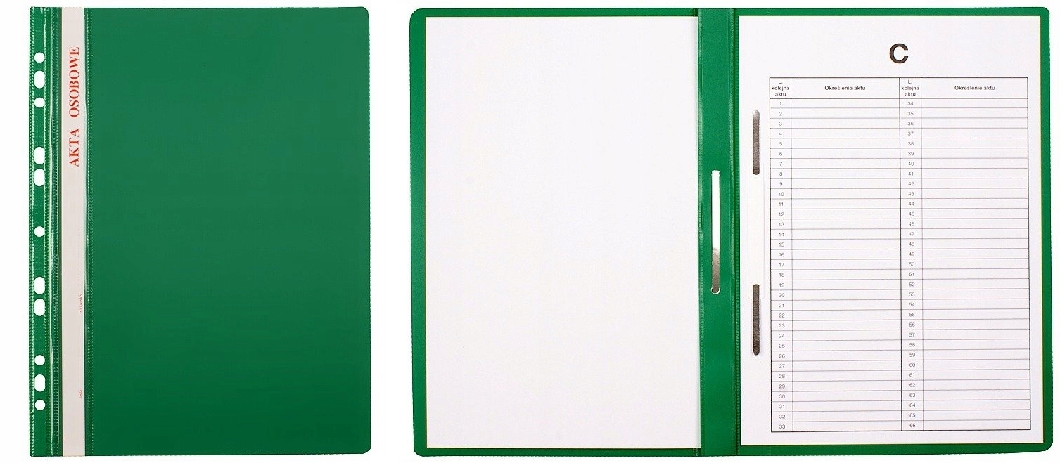 TRES Akta osobowe skoroszytowe zielone 2034 A'10