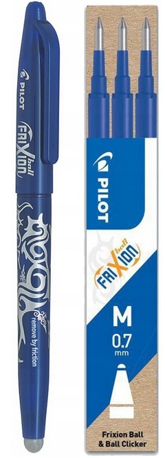 Długopis Wymazywalny Pilot Frixion 0,7 + 3 Wkłady