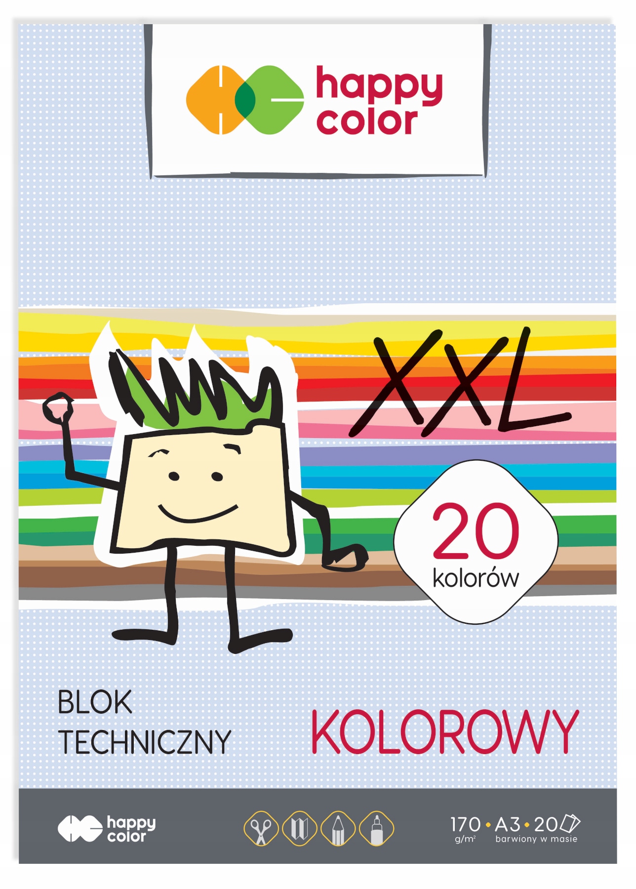 BLOK TECHNICZNY A3/20K KOLOR HAPPY COLOR A"10 7023