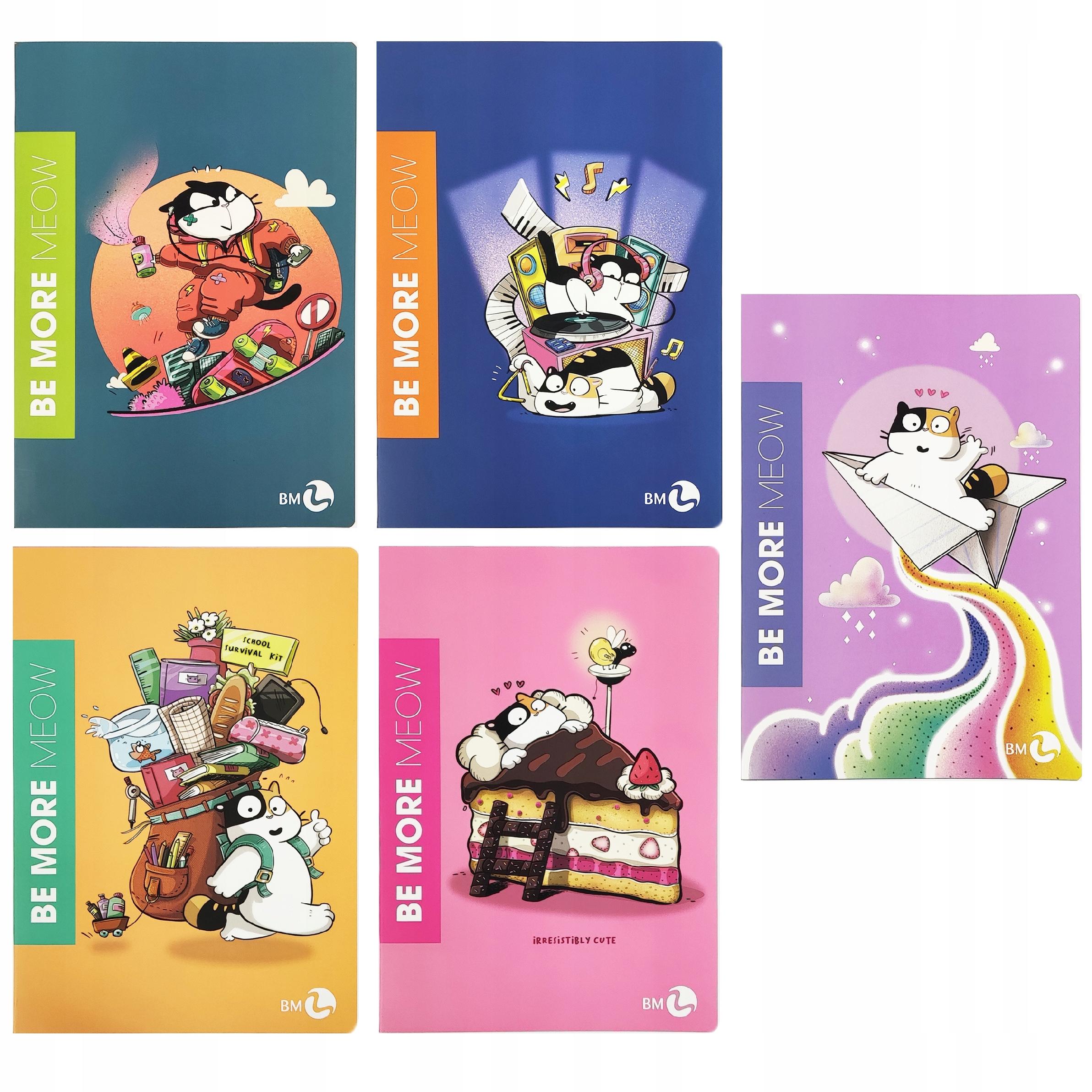 BE MORE ZESZYT A4 MEOW KRATKA 72 STRONY 100G. 2305