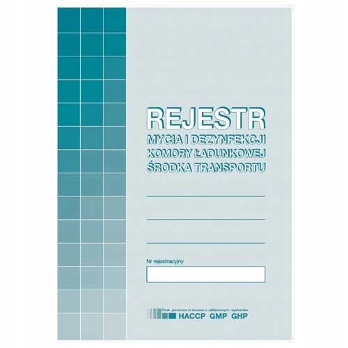 Rejestr mycia i dezynfekcji komory ładunkowej Michalczyk i Prokop 16 kartek
