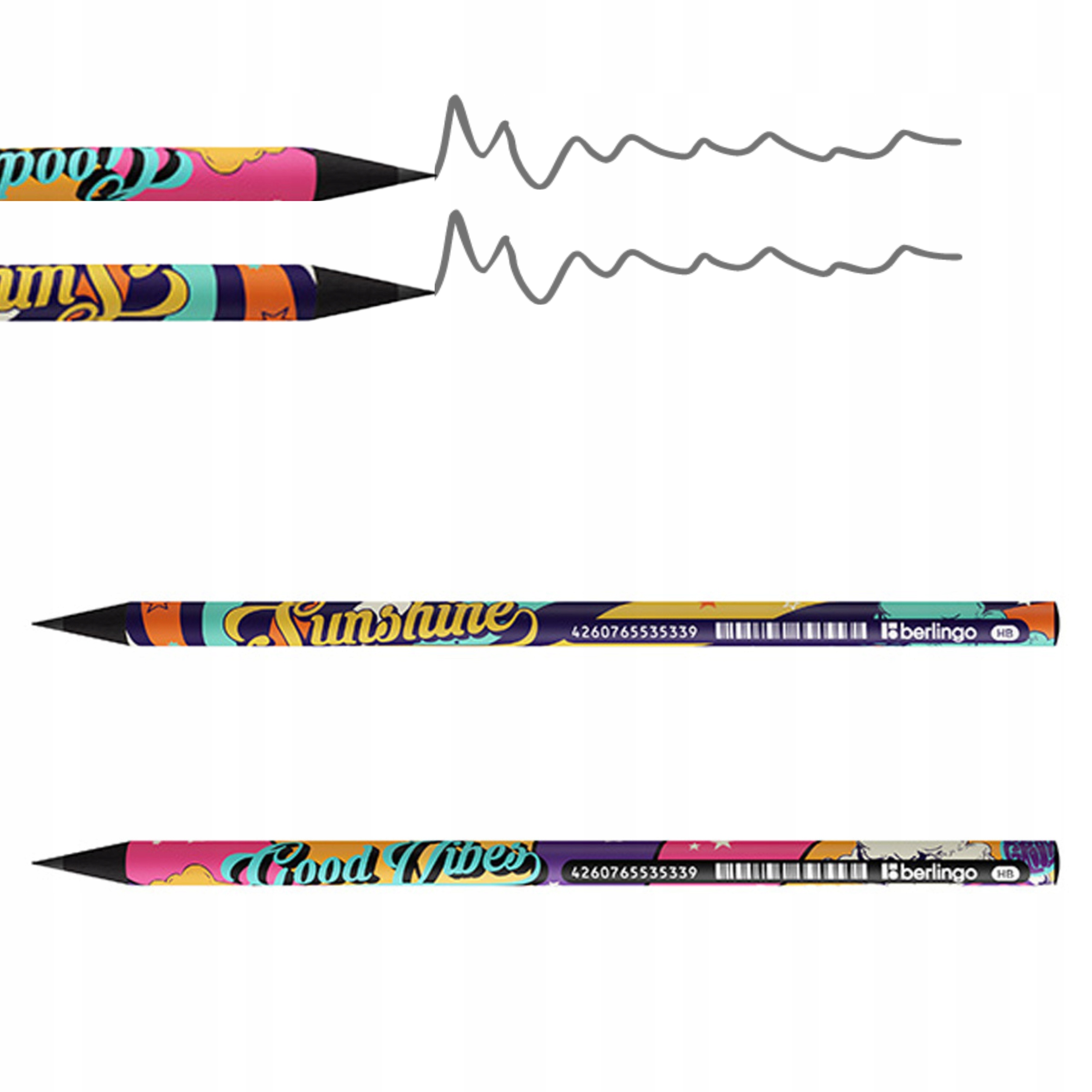 Ołówek Z Czarnego Drewna Hb Groovy Mix Kol A'72