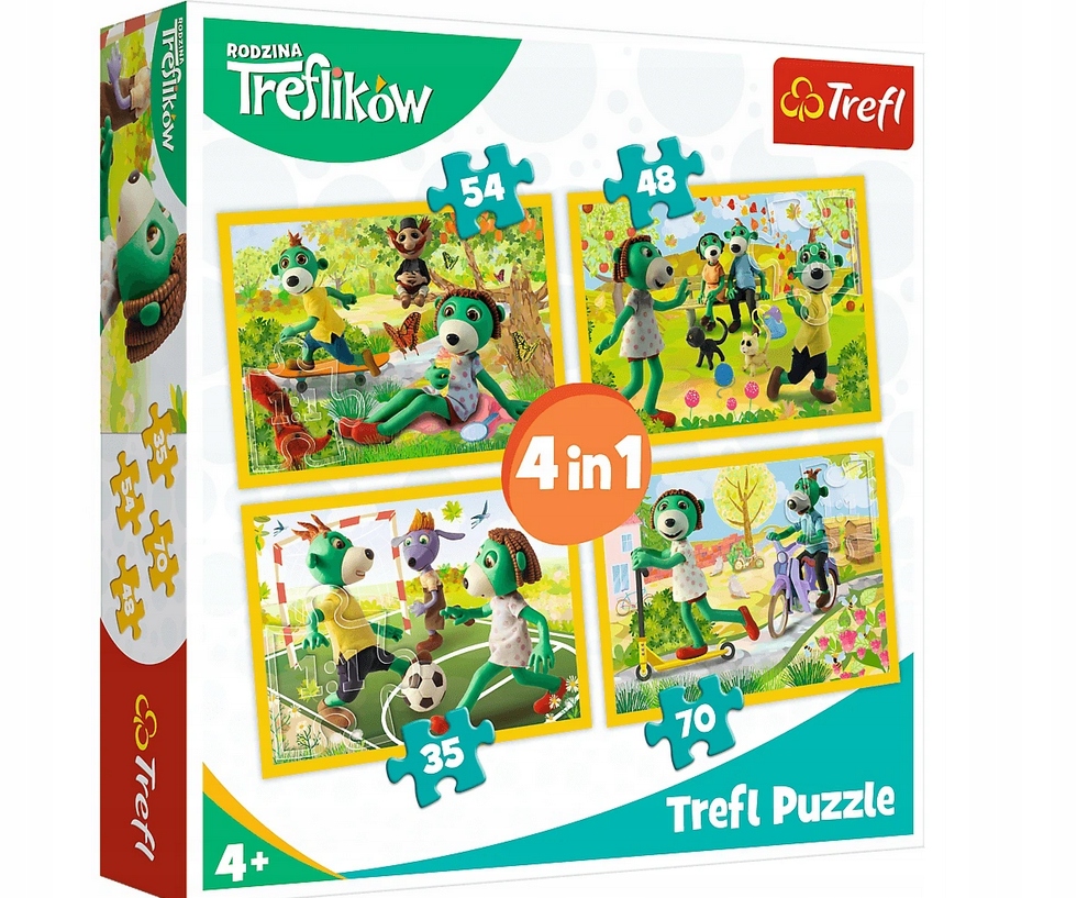 Puzzle 4W1 Wspólne Zabawy Trefików 34337