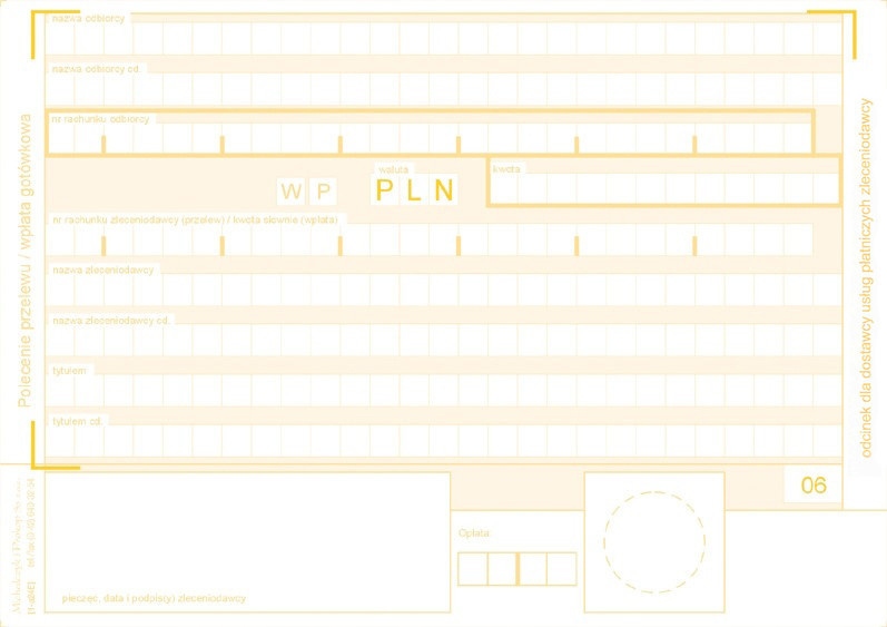 WP-4 ODCINK.POLECENIE PRZELEWU WPŁATA GOT A6 445-5