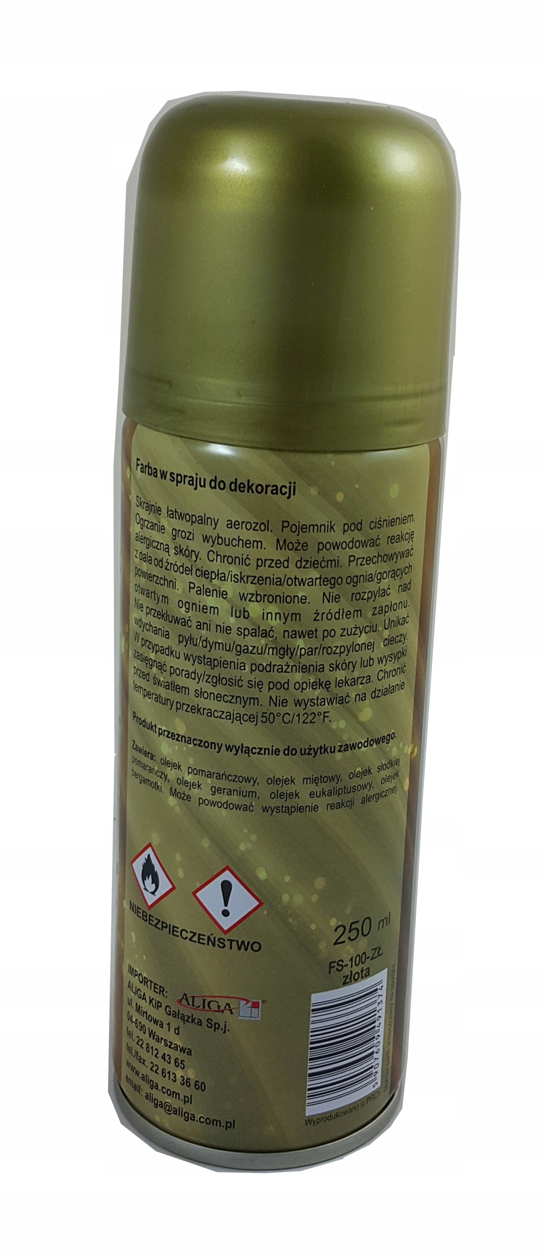 Farba w sprayu 250 ml - złota