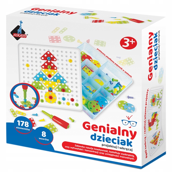 MOZAIKA ZE ŚRUBOKRĘTEM 180 ELEMENTÓW 1019