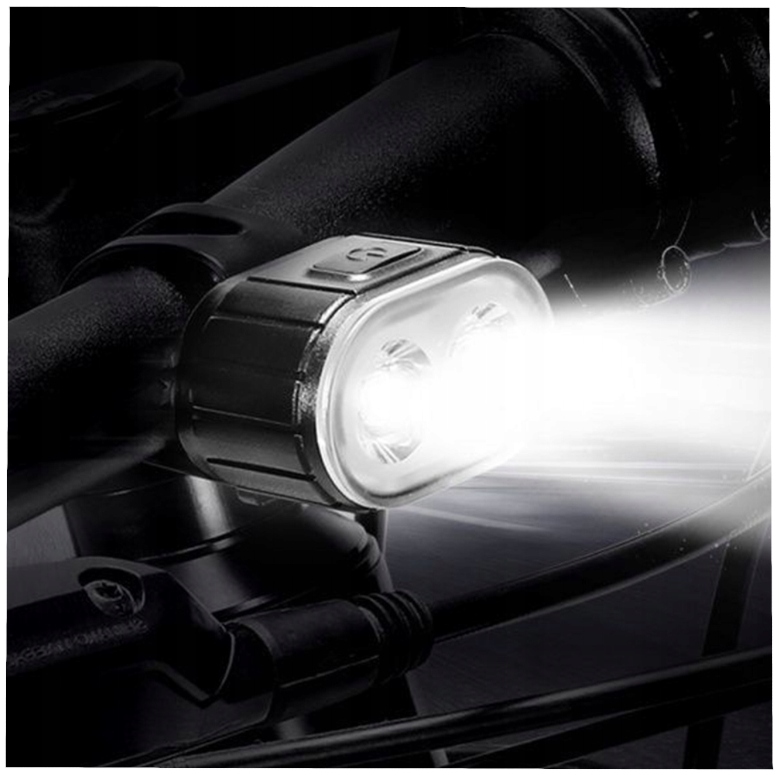 LAMPKA ROWEROWA PRZÓD I TYŁ NA KIEROWNICĘ MOCNA LED USB ŚWIATŁO AKUMULATOR