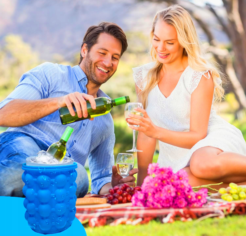 WIADERKO NA LÓD POJEMNIK NA KOSTKI LODU FORMA DO KOSTEK LODU 2w1 XXL COOLER