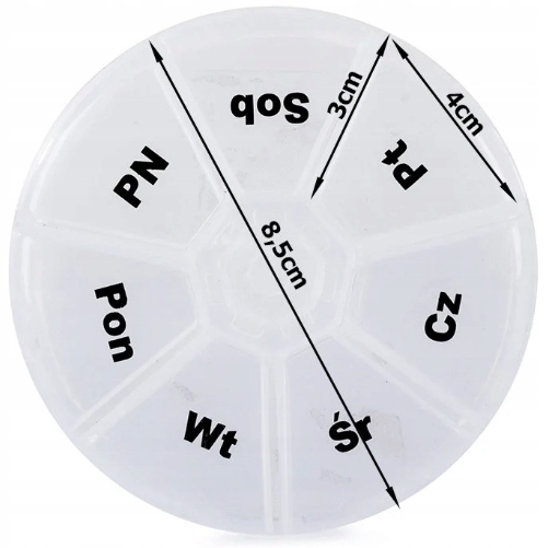 Organizer na leki tabletki pudełko kasetka pojemnik na 7 dni