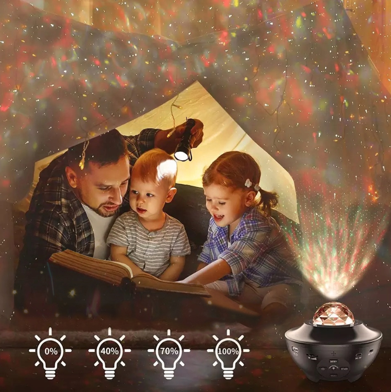 PROJEKTOR GWIAZD RZUTNIK NIEBA LAMPKA NOCNA LED GŁOŚNIK BLUETOOTH + PILOT