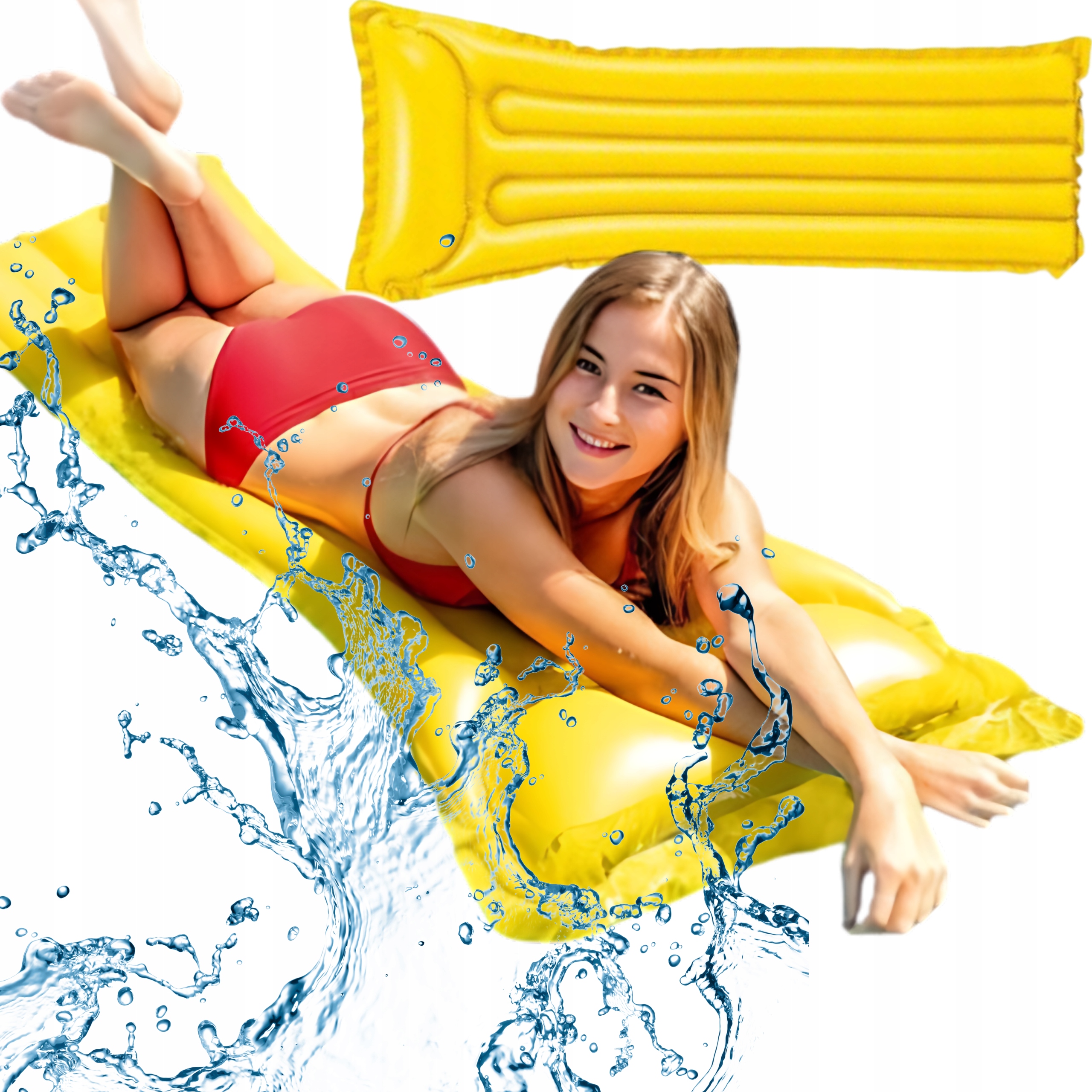 DMUCHANY MATERAC DO PŁYWANIA 183 x 69 cm ŻÓŁTY