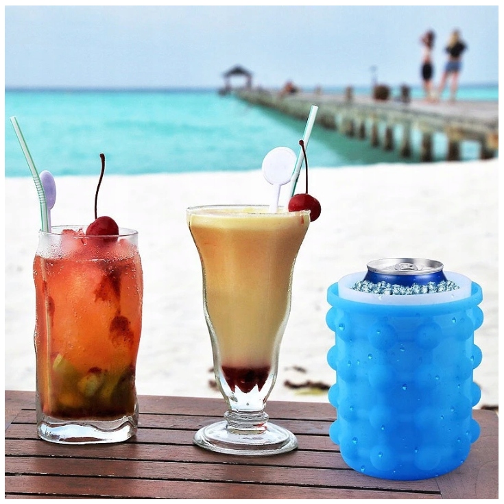 WIADERKO NA LÓD POJEMNIK NA KOSTKI LODU FORMA DO KOSTEK LODU 2w1 XXL COOLER