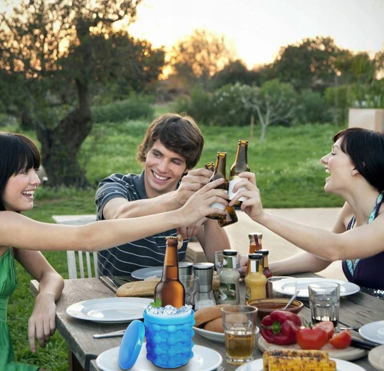 WIADERKO NA LÓD POJEMNIK NA KOSTKI LODU FORMA DO KOSTEK LODU 2w1 XXL COOLER