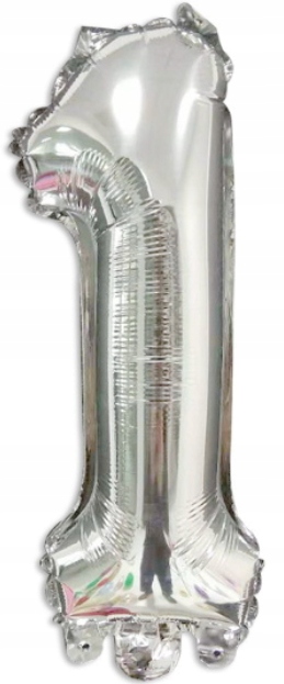 Balon Foliowy Na Urodziny Cyfra 1 Srebrny Duży 40cm Dekoracja Imprezowa XL