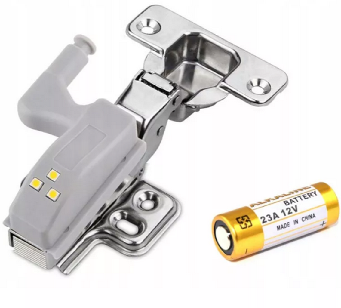 LAMPKA DO SZAFKI LAMPKI NA ZAWIAS DRZWICZKI UNWERSALNE ZESTAW 6x + BATERIE