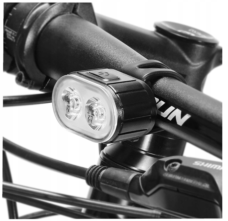 LAMPKA ROWEROWA PRZÓD I TYŁ NA KIEROWNICĘ MOCNA LED USB ŚWIATŁO AKUMULATOR