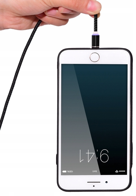 Mocny Kabel Magnetyczny Przewód USB-C Micro USB Lightning 3w1 Ładowarka 1M