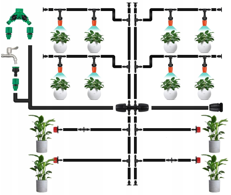 SYSTEM NAWADNIAJĄCY 25M ZESTAW DO NAWADNIANIA DO TRAWNIKÓW OGRODU ZRASZACZ