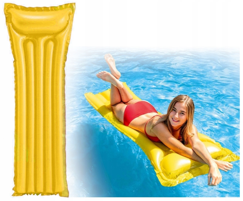 DMUCHANY MATERAC DO PŁYWANIA 183 x 69 cm ŻÓŁTY