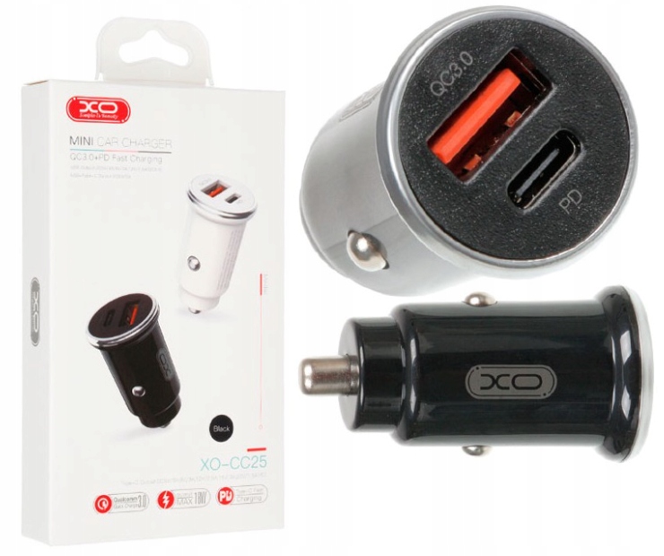 XO Ładowarka samochodowa XO-CC25 Czarna