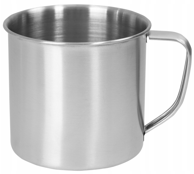 KUBEK STALOWY TURYSTYCZNY NA BIWAK KEMPINKG 1.3 L Z UCHEM