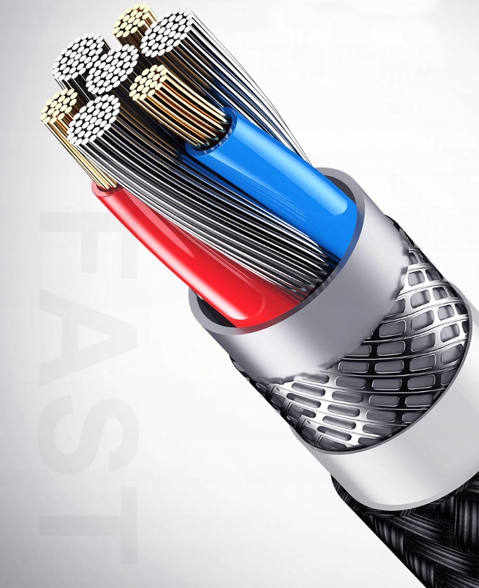 Mocny Kabel Magnetyczny Przewód USB-C Micro USB Lightning 3w1 Ładowarka 1M