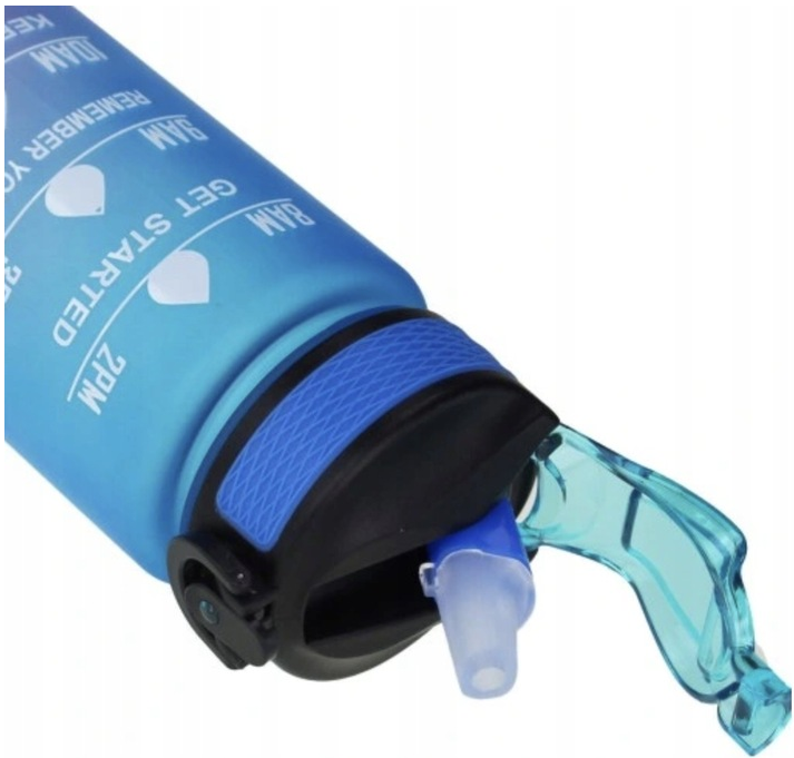 BIDON 1L NA WODĘ Butelka Motywacyjna Sportowa z Rurką Fitness Siłownia