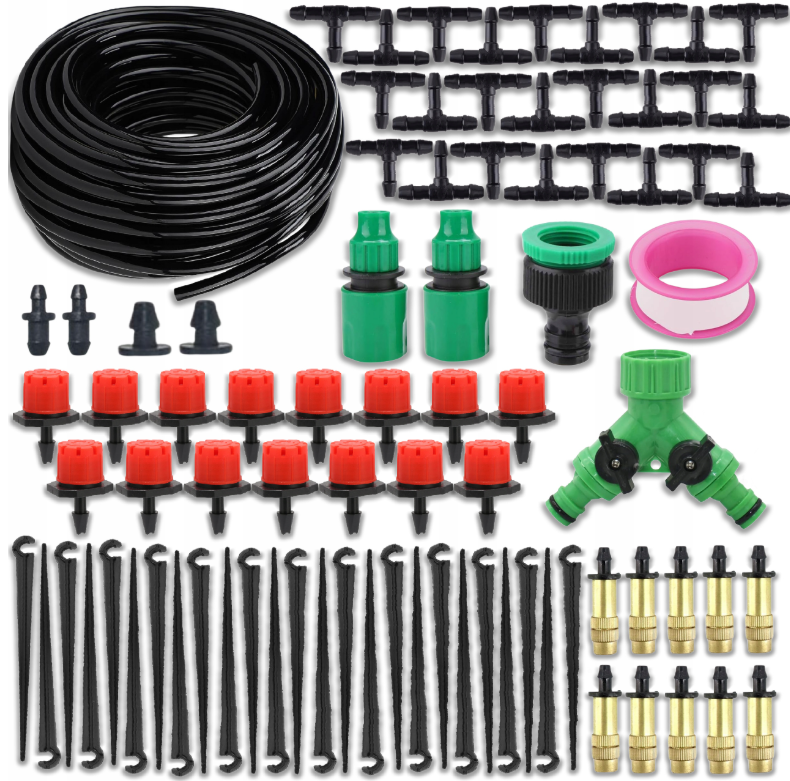 SYSTEM NAWADNIAJĄCY 25M ZESTAW DO NAWADNIANIA DO TRAWNIKÓW OGRODU ZRASZACZ