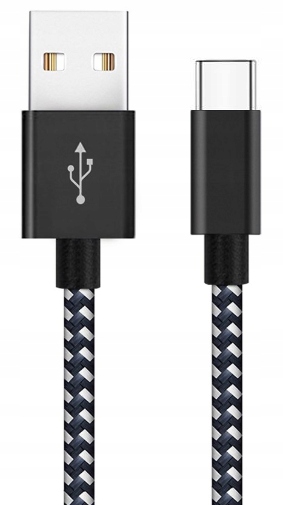 Kabel Pleciony Nylon USB-C Typ C 1m Oplot Sznurkowy Do Szybkiego Ładowania