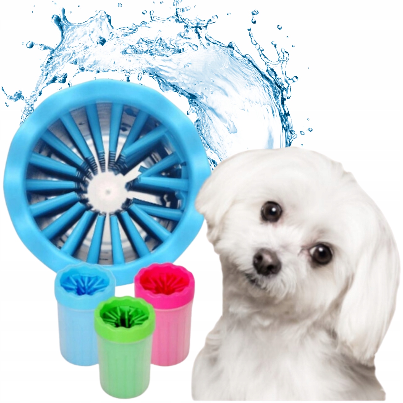 CZYŚCIK ŁAP MYJKA PSA KOTA SYLIKONOWY KUBEK S-M