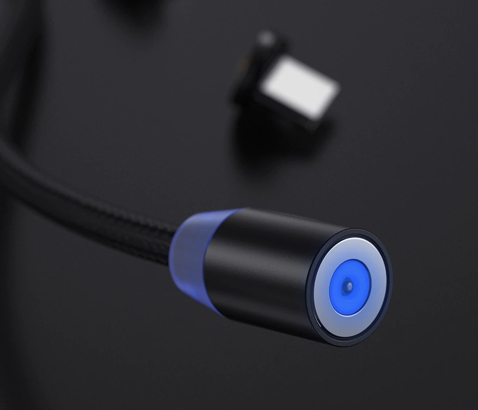 Mocny Kabel Magnetyczny Przewód USB-C Micro USB Lightning 3w1 Ładowarka 1M