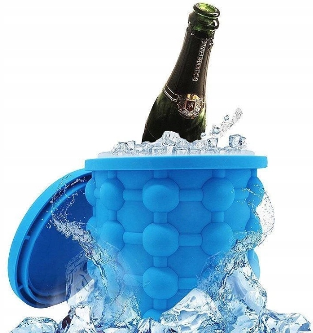 WIADERKO NA LÓD POJEMNIK NA KOSTKI LODU FORMA DO KOSTEK LODU 2w1 XXL COOLER