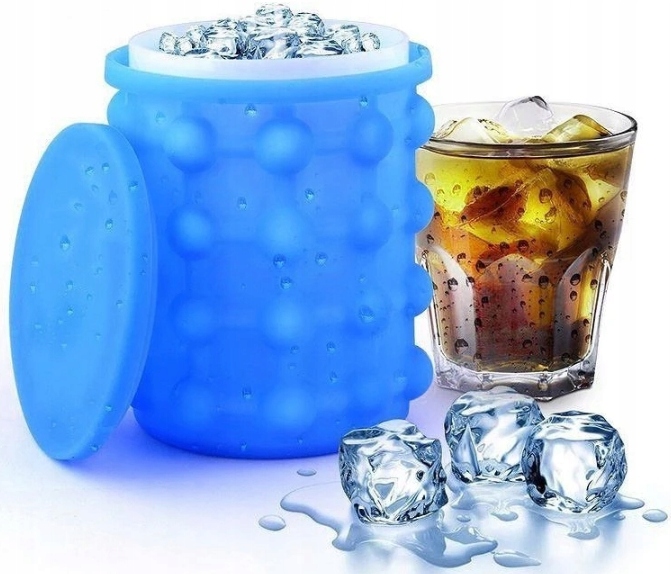 WIADERKO NA LÓD POJEMNIK NA KOSTKI LODU FORMA DO KOSTEK LODU 2w1 XXL COOLER