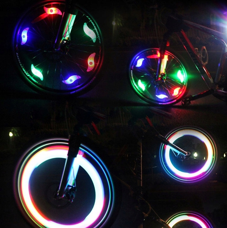 NEON ROWEROWY NA SZPRYCHY NAKŁADKI NA ROWER LAMPKI LED RGB MULTIKOLOR 1x