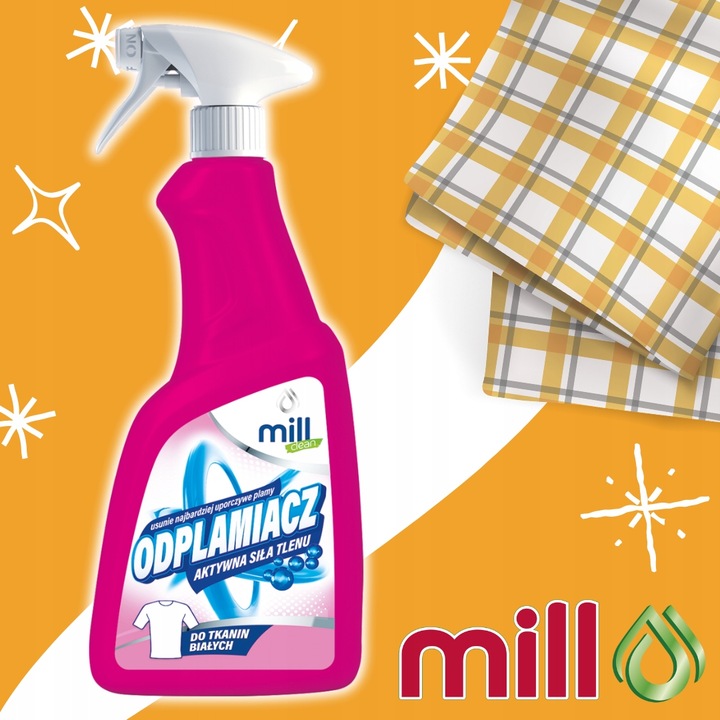 mill 555ml odplamiacz do tkanin białych