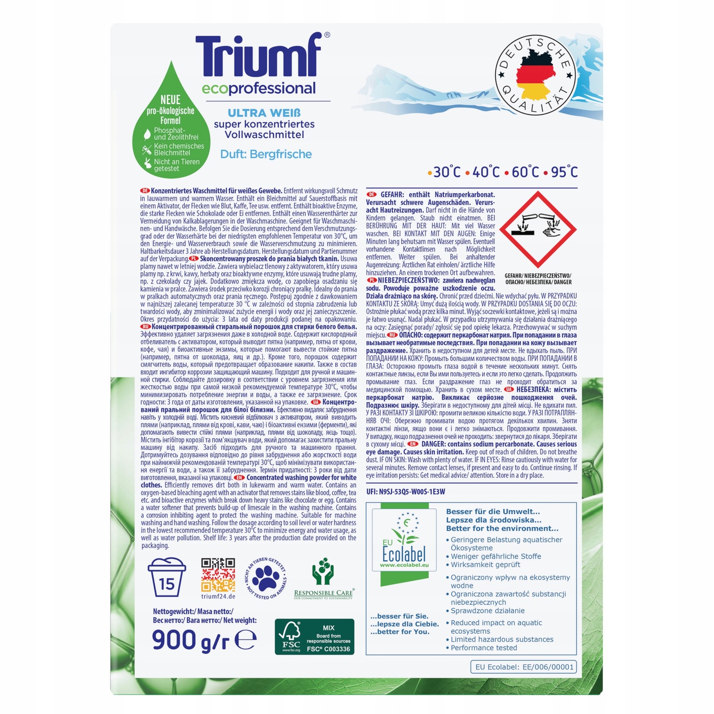 proszek do prania triumf white 15 prań 900 g