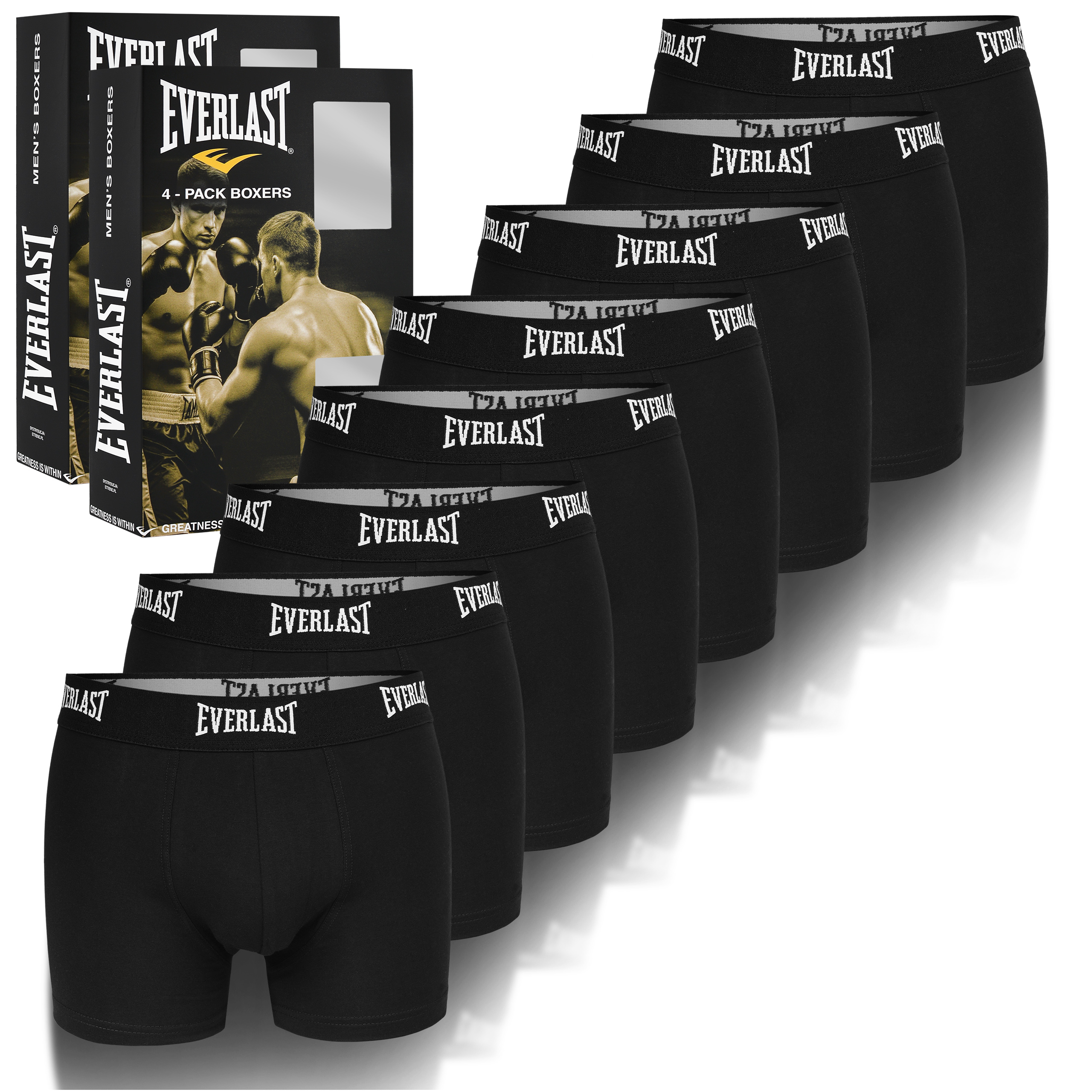 EVERLAST kalsonger herr boxershorts 8-pack bomull stretch svart L